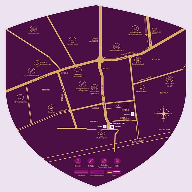 True Habitat Luxe Residency 112 Location Map