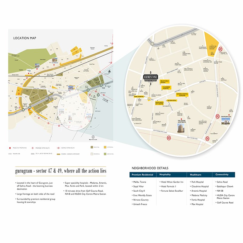 Satya Element One Location Map