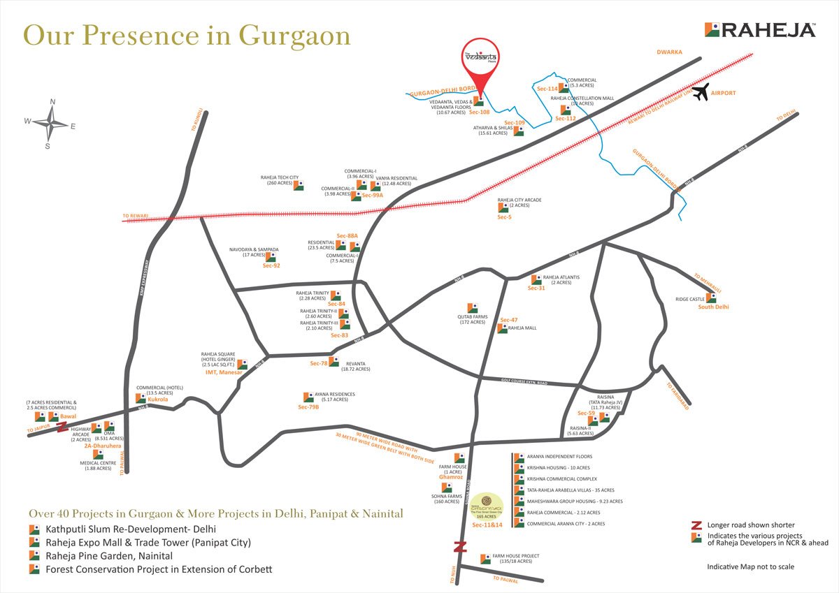 Raheja Vedaanta Location Map