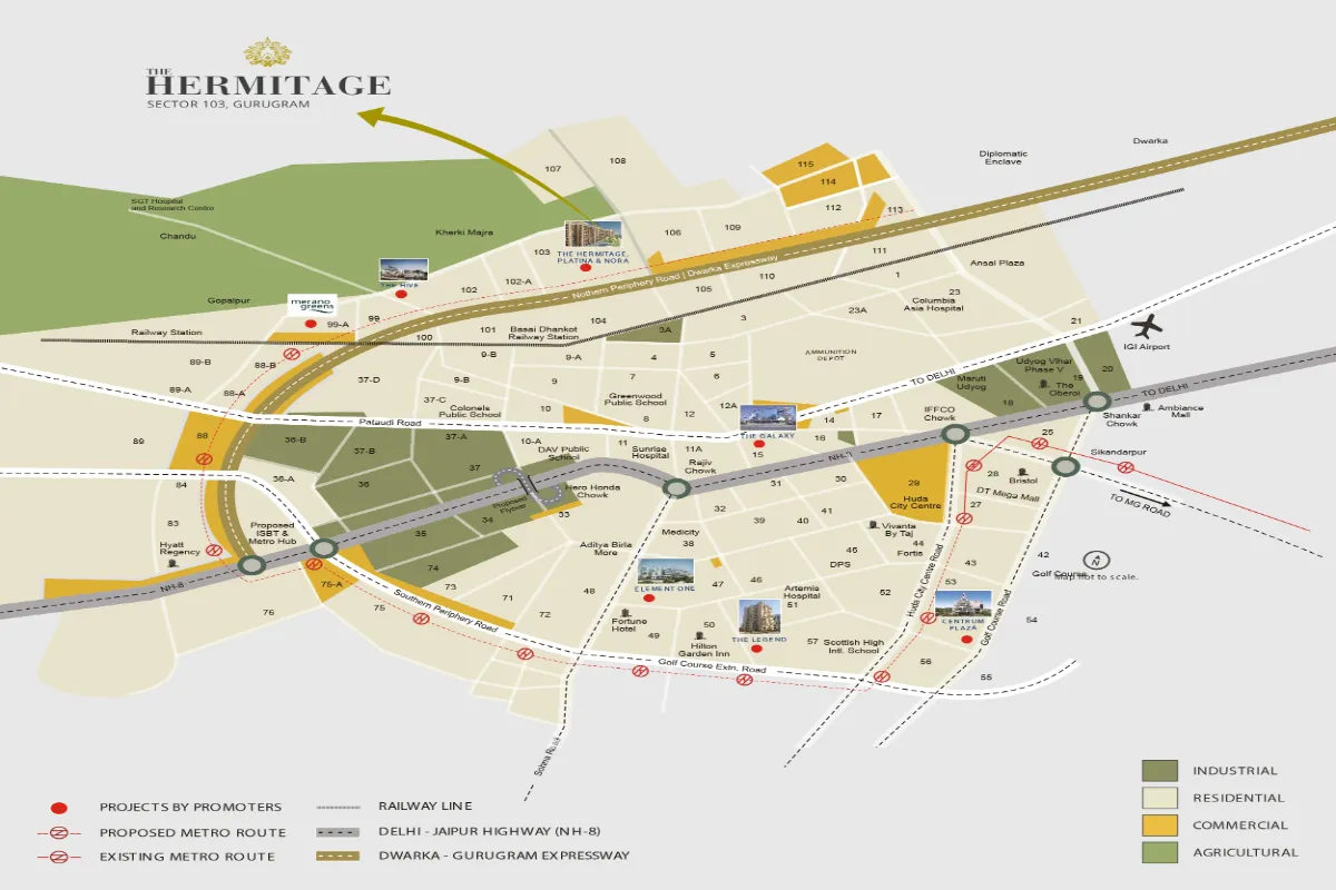 Satya The Hermitage Location Map